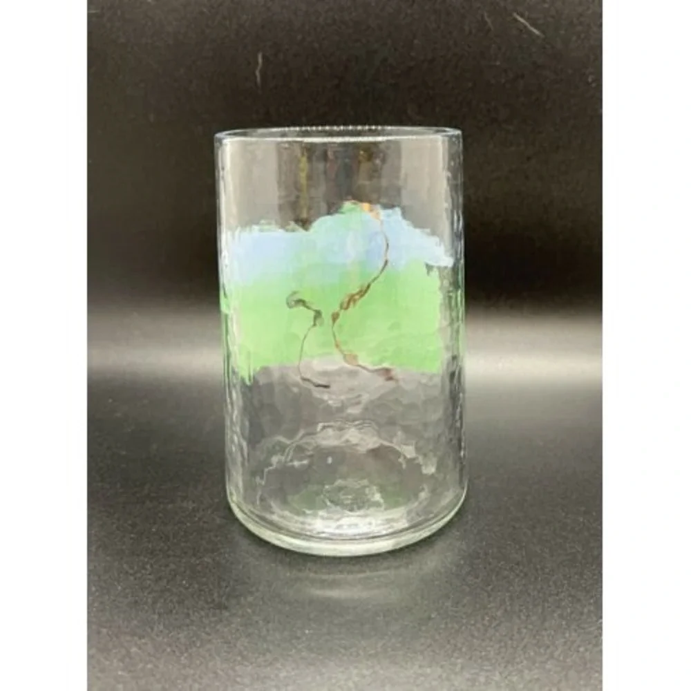 Anthropologie Art Deco Painted Monogram S‎ Initial Juice Glass Tumbler Cup 4.5